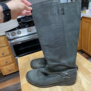 Teva de la vina Waterproof Leather Riding Boots Womens Tall Black Zip Up Size 11